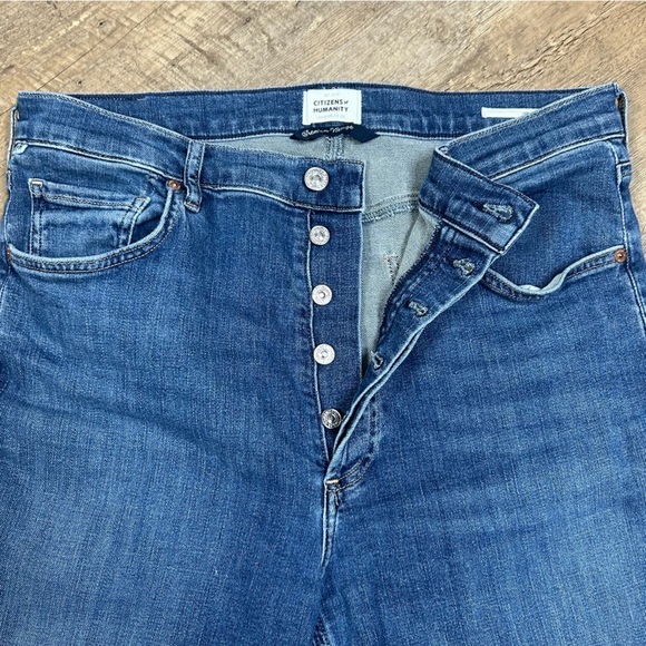 Citizens of Humanity Jolene 32 Button Fly Distressed Vintage Slim High Rise - Picture 10 of 16